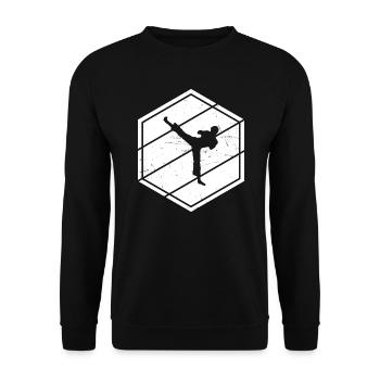 Kickboxing Boxing Hommes Kickboxing Femmes - Sweat-shirt Unisexe - noir - Devant - Alina (178cm) & Michal (187cm)