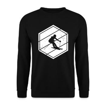 Skieur Ski Ski Cascade Ski Femmes - Sweat-shirt Unisexe - noir - Devant - Alina (178cm) & Michal (187cm)