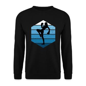 Kickboxer Damen Kickboxing Kickbox Kickboxen - Unisex Pullover - Schwarz - Vorne - Alina (178cm) & Michal (187cm)