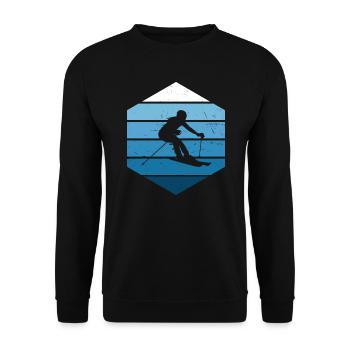 Skifahrer Ski Freestyle Skifahrer Skifahren - Unisex Pullover - Schwarz - Vorne - Alina (178cm) & Michal (187cm)
