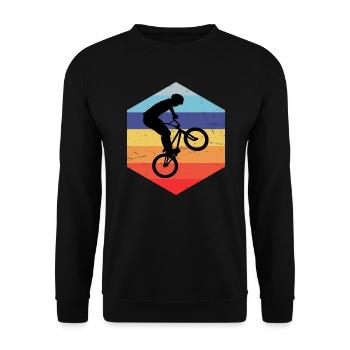 bmx bmx jungen Damen Herren Radfahren bmx fahrrad - Unisex Pullover - Schwarz - Vorne - Alina (178cm) & Michal (187cm)