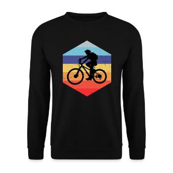Radsport Mountainbiker Radfahren Radfahrer - Unisex Pullover - Schwarz - Vorne - Alina (178cm) & Michal (187cm)