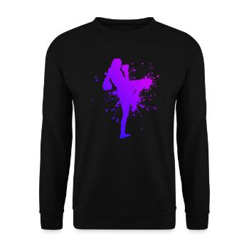 Thai Boxer Muay Thai Thai Boxing Thai Boxing - Unisex Sweatshirt - black - Front - Alina (178cm) & Michal (187cm)