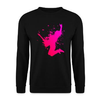 acoustic guitar electric guitar electric guitar men - Unisex Sweatshirt - black - Front - Alina (178cm) & Michal (187cm)