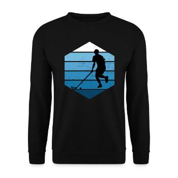Salibandy Hockey Damen Innebandy Unihockey - Unisex Pullover - Schwarz - Vorne - Alina (178cm) & Michal (187cm)