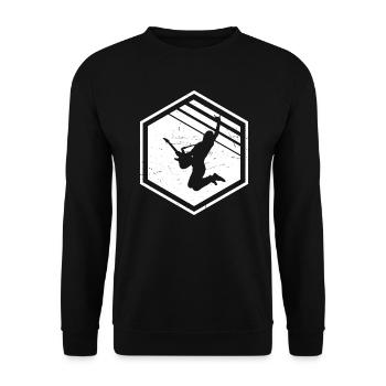 Women's Electric Guitar Electric Guitar Men - Unisex Sweatshirt - black - Front - Alina (178cm) & Michal (187cm)