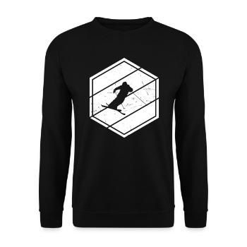 Ski Freestyle Damen Herren Ski Jumping Slopestyle - Unisex Pullover - Schwarz - Vorne - Alina (178cm) & Michal (187cm)