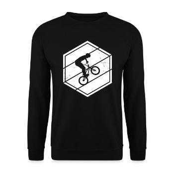 bmx fahrrad Damen bmx jungen Herren bmx Bike - Unisex Pullover - Schwarz - Vorne - Alina (178cm) & Michal (187cm)