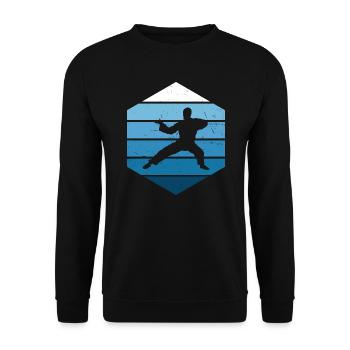 Kung Fu Arts Martiaux Hommes Femmes Kungfu Wushu - Sweat-shirt Unisexe - noir - Devant - Alina (178cm) & Michal (187cm)