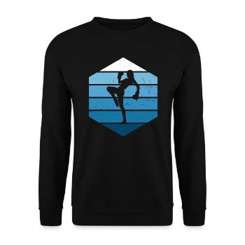 Kickboxing Boxing Boxen Kickboxen Kickbox - Unisex Sweatshirt - black - Front - Alina (178cm) & Michal (187cm)