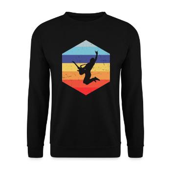 guitare acoustique guitare électrique guitare électronique - Sweat-shirt Unisexe - noir - Devant - Alina (178cm) & Michal (187cm)
