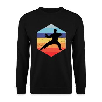 Kung Fu Kampfsport Kungfu Herren Wushu Damen - Unisex Pullover - Schwarz - Vorne - Alina (178cm) & Michal (187cm)
