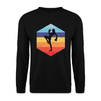 Kickboxing Boxe Hommes Kickboxing Femmes - Sweat-shirt Unisexe - noir - Devant - Alina (178cm) & Michal (187cm)
