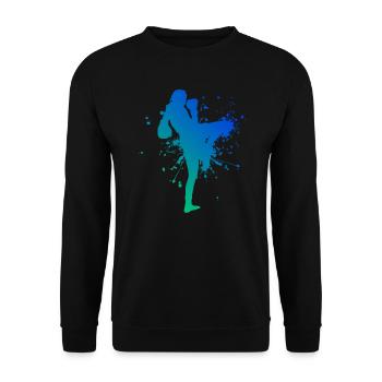 Boxe Thaï Hommes Femmes Boxeur Thaï Muay Thai - Sweat-shirt Unisexe - noir - Devant - Alina (178cm) & Michal (187cm)