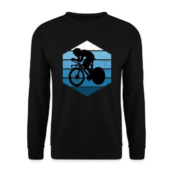Rennradfahrer Roadbike Rennradfahren Herren - Unisex Pullover - Schwarz - Vorne - Alina (178cm) & Michal (187cm)