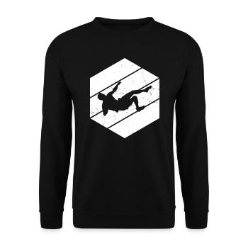 Climber Kletterer Climbing Bouldering Boulder - Unisex Sweatshirt - black - Front - Alina (178cm) & Michal (187cm)