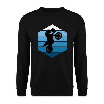 Dirt Bike Dirtbike Motocross Freestyle Motocross - Unisex Pullover - Schwarz - Vorne - Alina (178cm) & Michal (187cm)