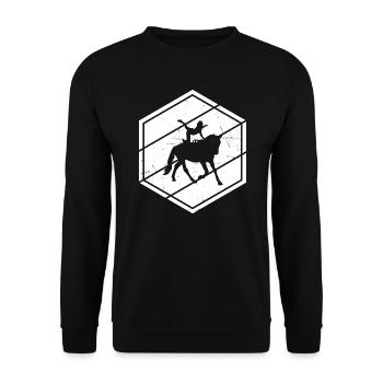 Gymnastique équestre Contrôle du corps des femmes - Sweat-shirt Unisexe - noir - Devant - Alina (178cm) & Michal (187cm)