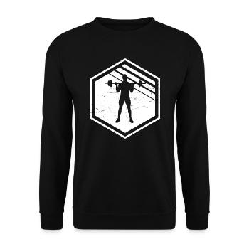 Men's Strength Training Cardio Fitness Endurance Training - Unisex Sweatshirt - black - Front - Alina (178cm) & Michal (187cm)