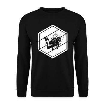 Diver Diving Free Dive Diving Scuba Diver - Unisex Sweatshirt - black - Front - Alina (178cm) & Michal (187cm)