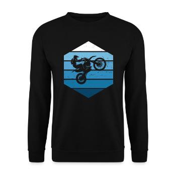 Dirt Bike Freestyle Motocross Herren Motocross - Unisex Pullover - Schwarz - Vorne - Alina (178cm) & Michal (187cm)