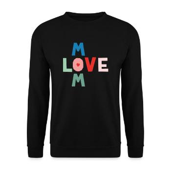 Mom Love - Unisex Sweatshirt - black - Front - Alina (178cm) & Michal (187cm)