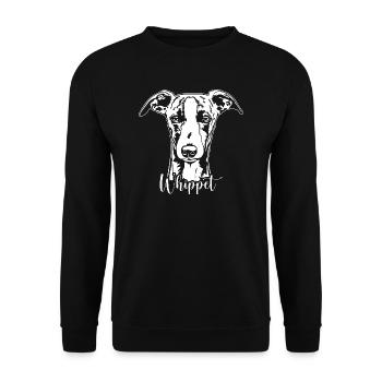Whippet Portrait Dog Dogs Greyhounds Wilsigns - Unisex Sweatshirt - black - Front - Alina (178cm) & Michal (187cm)
