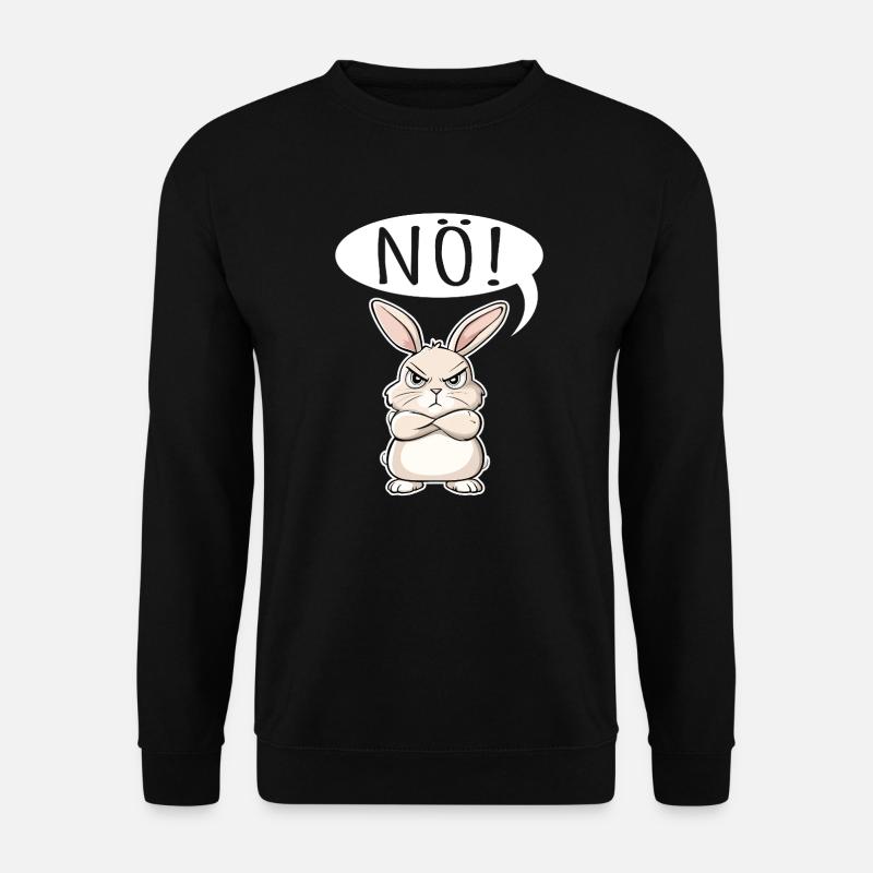 NÖ Hase Comic Ostern Geschenk - Unisex Pullover - Schwarz