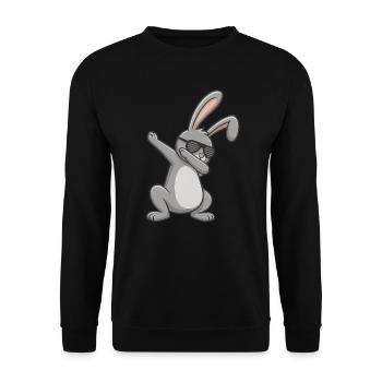 Lapin de Pâques Dab Pâques - Sweat-shirt Unisexe - noir - Devant - Alina (178cm) & Michal (187cm)