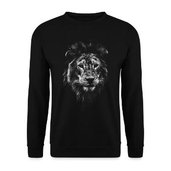 White lion head - Unisex Sweatshirt - black - Front - Alina (178cm) & Michal (187cm)