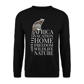 Afrique singe lémur cadeau enfants - Sweat-shirt Unisexe - noir - Devant - Alina (178cm) & Michal (187cm)