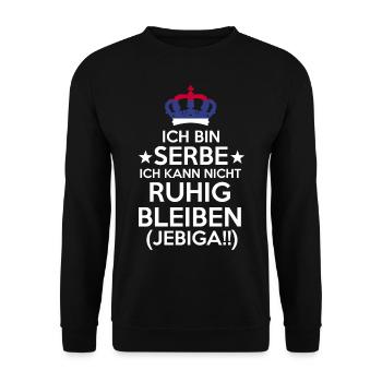 Serbe Balkan Jugoslawien Serbin Srbija Jugo Serbie - Unisex Pullover - Schwarz - Vorne - Alina (178cm) & Michal (187cm)