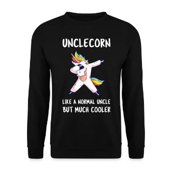 Unclecorn II - Génial Oncle Unicorn - Sweat-shirt Unisexe - noir - Devant - Alina (178cm) & Michal (187cm)