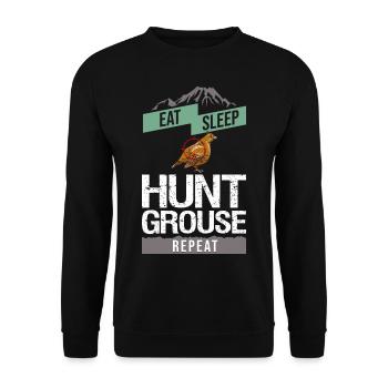 Collared Chicken Bird Grouse Hunting Chicken Hunter - Unisex Sweatshirt - black - Front - Alina (178cm) & Michal (187cm)