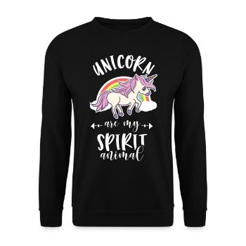 Unicorn Licorne Cheval Fabelwesen Unicorns - Sweat-shirt Unisexe - noir - Devant - Alina (178cm) & Michal (187cm)