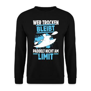 Kajak Geschenkidee Kanu Paddeln Kajakfahren - Unisex Pullover - Schwarz - Vorne - Alina (178cm) & Michal (187cm)