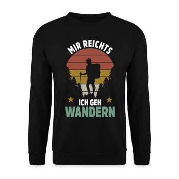 Wandern Geschenkidee Wanderer Berge Trekking - Unisex Pullover - Schwarz - Vorne - Alina (178cm) & Michal (187cm)
