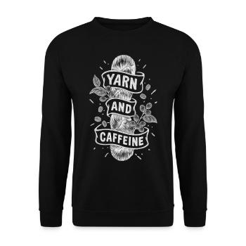 YARN & CAFFEINE - Unisex Pullover - Schwarz - Vorne - Alina (178cm) & Michal (187cm)