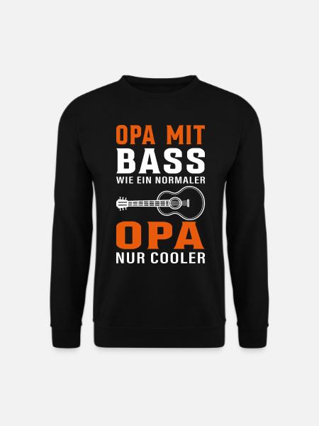 Opa mit Bass, wie ein normaler Opa nur cooler - Unisex Pullover - Schwarz