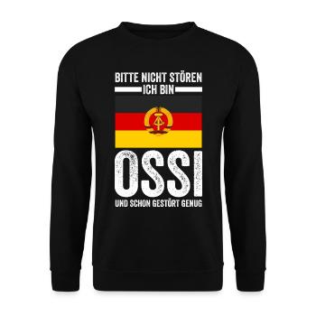 Ostdeutschland Ossi Deutschland DDR - Unisex Pullover - Schwarz - Vorne - Alina (178cm) & Michal (187cm)