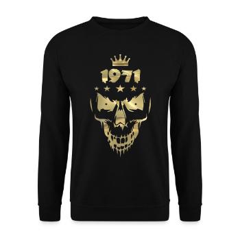1971 Totenkopf Gold - Unisex Pullover - Schwarz - Vorne - Alina (178cm) & Michal (187cm)