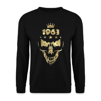 1963 Totenkopf Gold - Unisex Pullover - Schwarz - Vorne - Alina (178cm) & Michal (187cm)
