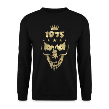1975 Totenkopf Gold - Unisex Pullover - Schwarz - Vorne - Alina (178cm) & Michal (187cm)