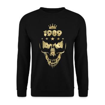 1989 Totenkopf Gold - Unisex Pullover - Schwarz - Vorne - Alina (178cm) & Michal (187cm)