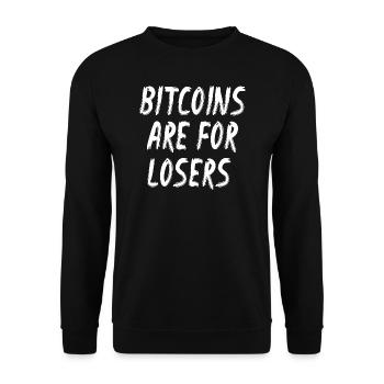 Bitcoins are for losers - Unisex Sweatshirt - black - Front - Alina (178cm) & Michal (187cm)