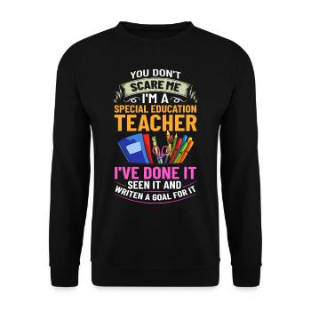 Special education Special education Promoting special needs - Unisex Sweatshirt - black - Front - Alina (178cm) & Michal (187cm)