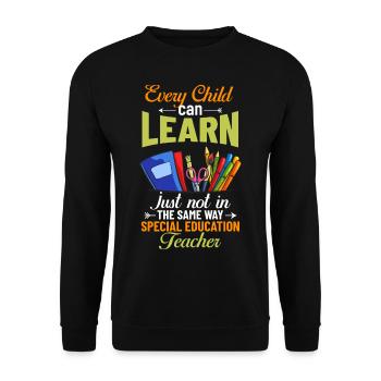 Special education Special education Promoting special needs - Unisex Sweatshirt - black - Front - Alina (178cm) & Michal (187cm)