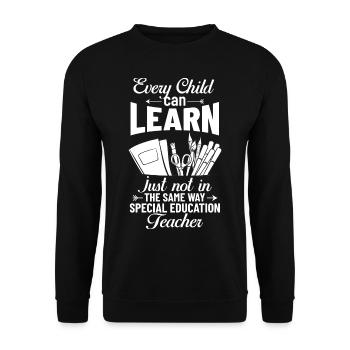 Special education Special education Promoting special needs - Unisex Sweatshirt - black - Front - Alina (178cm) & Michal (187cm)