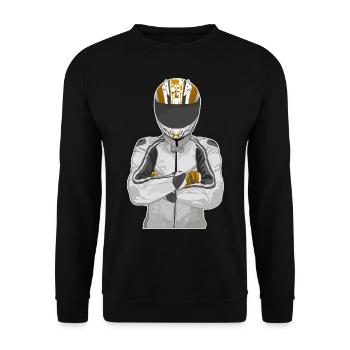 Motorcycle Lifestyle / Motorcycle / Motorcycle biker - Unisex Sweatshirt - black - Front - Alina (178cm) & Michal (187cm)