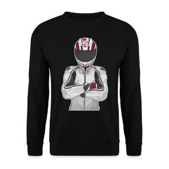 Motorcycle Lifestyle / Motorcycle / Motorcycle biker - Unisex Sweatshirt - black - Front - Alina (178cm) & Michal (187cm)